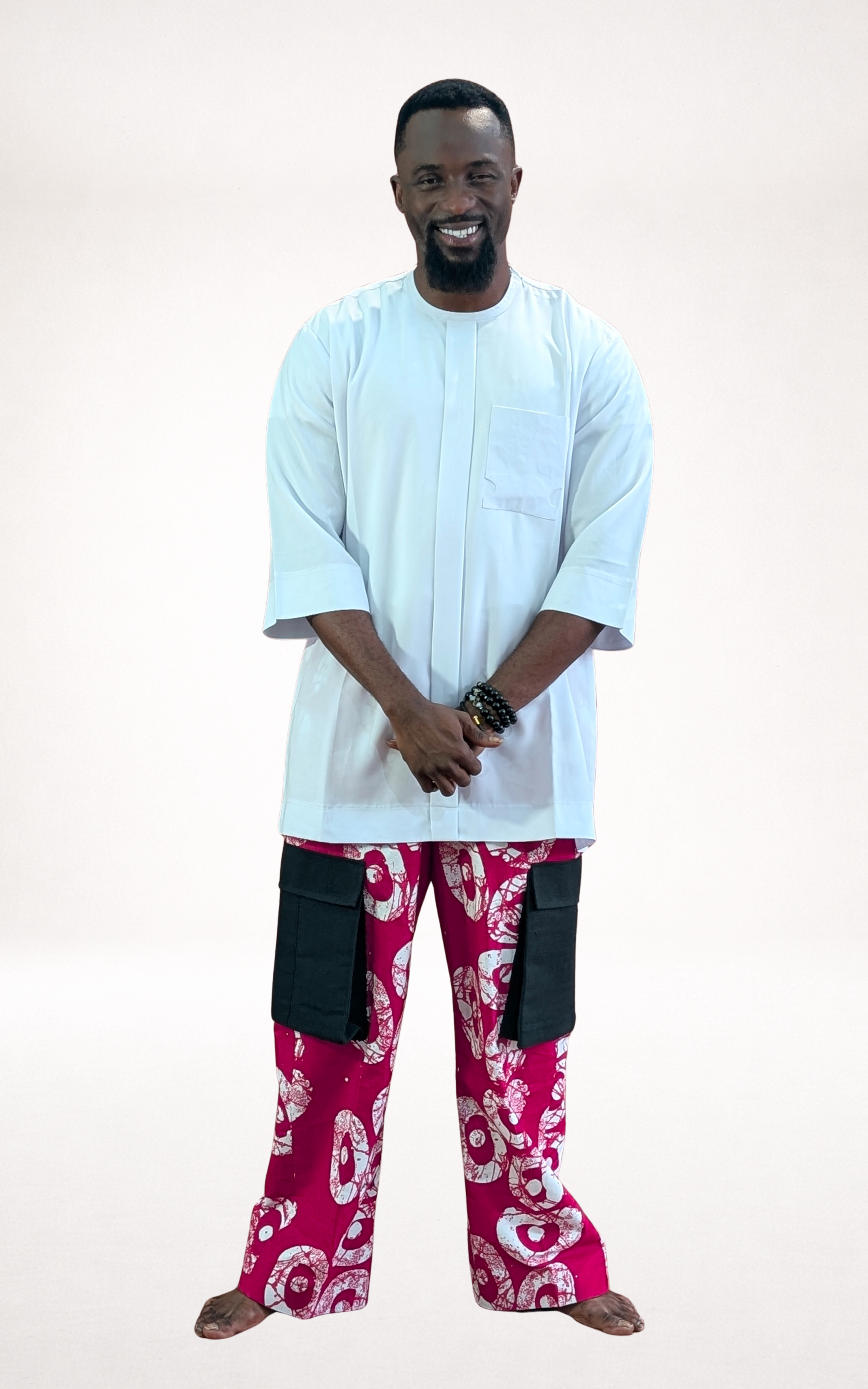 White Native Shirt and Red Adire Trousers - page 1