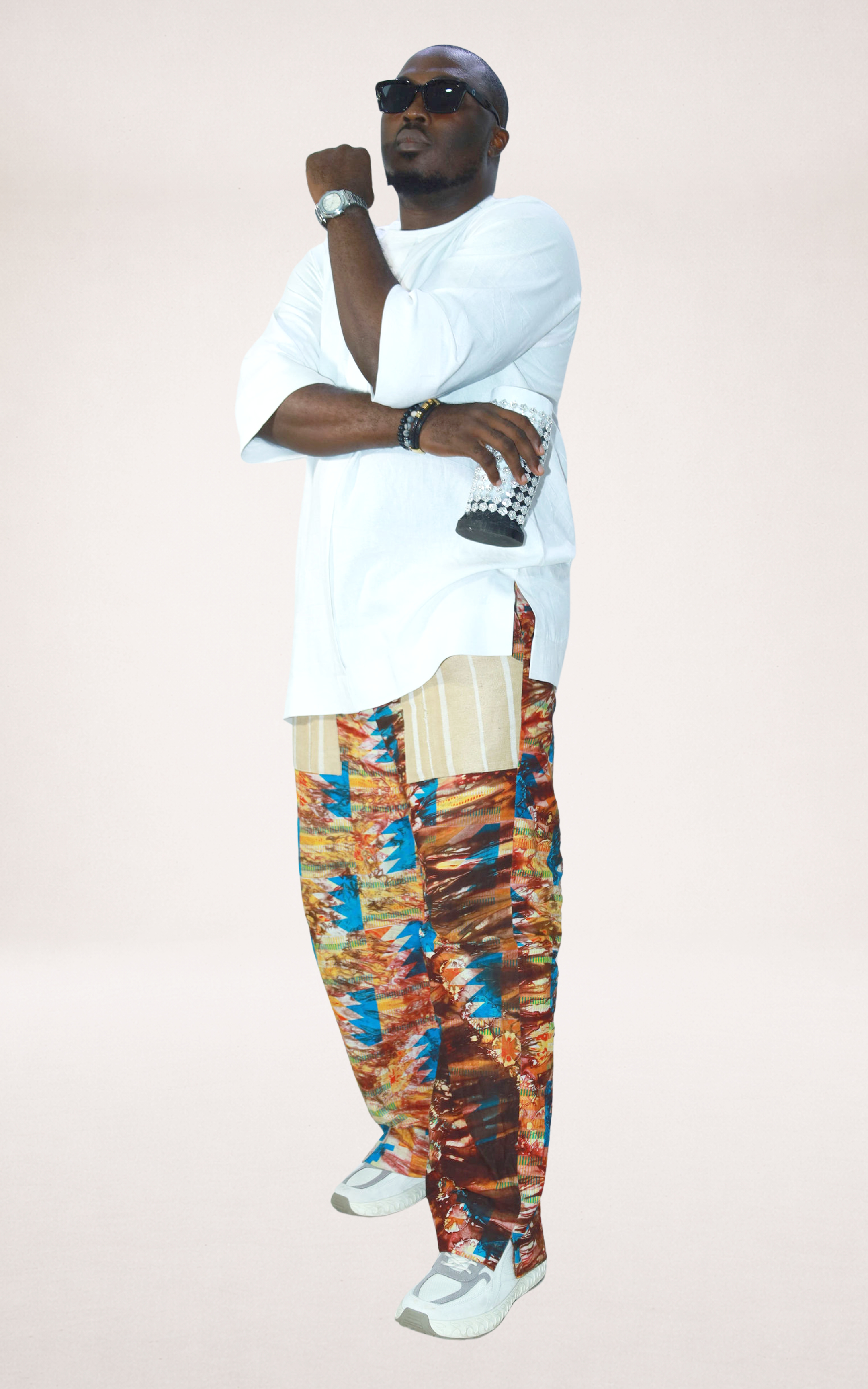 Sunset Adire Trousers and White Native Shirt - page 1